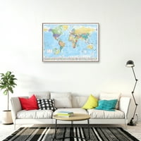 Politička mapa svijeta - uokvireni edukativni poster