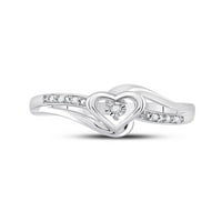 10k bijeli zlatni dijamantni prsten za obećanje srca. CTTW