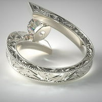 Osobasto distorzija Carving Diamond Ring Angažman vjenčanog prstena za prstenje srebro