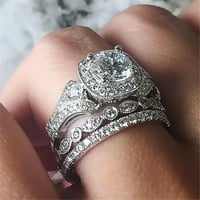 Keusn prsten set cirkonije vjenčani prsten za angažman nakit za žene poklon w
