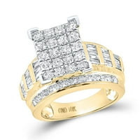 10k žuto zlato okruglo Dijamantni bridalni prsten za angažman CTTW veličine 9