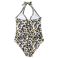 Jedno kupaće kostim za žene prednjeg kupaćeg kostima za kupaći kostim Vrući se leopard ruched Tummy