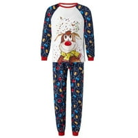 Božićne pidžame za porodične utakmice Xmas Holiday Sleep odjeća tiskana dugih rukava i hlače za pantalone