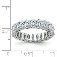 14k bijeli zlatni ovalni godišnjica svadbene trake vječne prstene moissine veličine