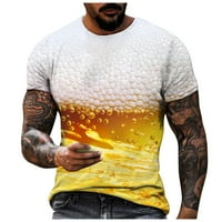 Pyju Novelty pivo T majice za muškarce Crewneck kratki rukav 3D print Thirt Oktoberfest Party Tees Odjeća