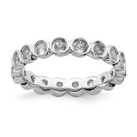Sterling srebrni bijeli Topaz Veličina prstena 6. Kamena slaganja draguljastog kamenog kamena u april Fini nakit Idealni pokloni za žene Poklon iz srca