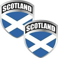 4 Scotland zastava štit naljepnica set značka škotska vinilna prozora reflektirajuća naljepnica