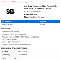 Sklop pomoćnog ventilatora - kompatibilan sa Kia Sorentom 3.3L V6