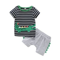 Krokodili dječaci vrhovi Toddler + kratka pruga majica djeca postavlja bebe crtane leisur djevojke i