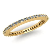 Prirodno .45ct okrugli rez sjajan dijamantski ženski godišnjica ženska godišnjica vjenčana vječna bend prstena od punog 10k žuto zlato g-h i1