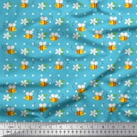 Soimoi pamučni dres tkanini, cvjetni i med pčelinji klip umjetno dekor tkanina tiskano dvorište široko