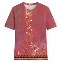 Slatki vrhovi za žene vintage cvjetne majice kratki rukav casual vrhovi Ljetni vrhovi izlaze modna bluza