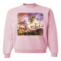 Divlji bobby, jednorog fanstasy dugingow dvorac unise grafički džemper, svijetlo ružičasta, velika