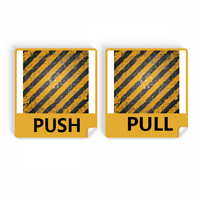 Logo Crni i žuti upozorenje Push Povucite vrata Vinilne naljepnice