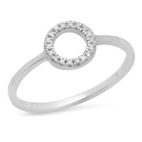 DazzlingRock kolekcija 0. Carat 14k okrugli bijeli dijamantni bridalni prsten za angažman CT, bijelo