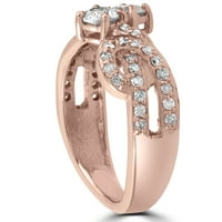 Pompeii Cttw Forever US Dvo-kamen dijamantski prsten 14k ružičasto zlato
