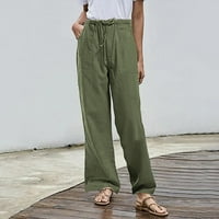Yubatuo hlače za žene plus veličine Čvrsto zategnutost pamučne pantalone džepne casual pantalone ženske hlače