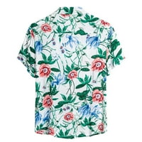 Leesechin muške havajske majice ljeto vintage tiskana majica Big i visoki kratki rukav kubansku košulju s kratkim rukavima na čišćenju