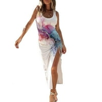 Ženske oblače Solid Maxi omotač rukavica na rukavu na rukavu ljetna haljina multicolor xl