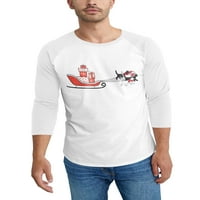 Ma croi muns svečana zimska mačka mačja košulja digitalno tiskani majica za bejzbol od rukava Raglan