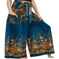 Ženske pantalone, pune boje tiskane uzorke visoke struke Duge labave hlače za proljeće Fall, S M L XL XXL