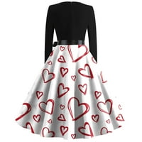 Strungtene žene Vintage Dugi rukav Dan zaljubljenih1950S domaćice Večernjska maturalna haljina