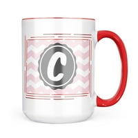 Neonblond monogram C Pink Siva Chevron krila poklon za ljubitelje čaja za kavu