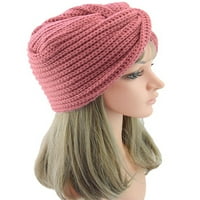 Ženska zimska topla glava zamotana pletena turbana šešira za kosu Chemo Beanie Caps