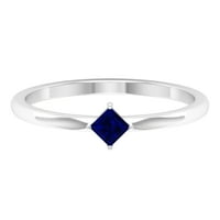 Žene CT Princess Cut Blue Sapphire Promise Ring, Diagonal Blue Sapphire Promise Ring, Plavi Sapphire