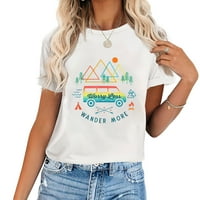 Kamp Retro Camper Van Vintage Sunset Planine Trendy Ženska grafička majica, slatki kratki rukav sa jedinstvenim