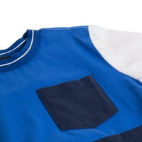 Dječaci kratki rukav Blok Block Pocket Crewneck Tee, Veličina: 2T - XS