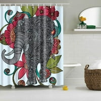 Cvjetni slon kupatilo za tuš za tuš poliester za zavjese