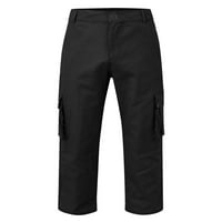 Muške pantalone Multi džepovi Taktički pant Solid Bool Cargo Hlače Ležerne prilike Pješačenje crno l