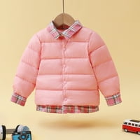 ESHO 12M-7T Toddler Boys Girls Winter Gumb Down Kaputi Jakne plairani puffer kaput gornja odjeća