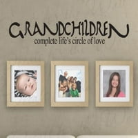Grandcchildren Kompletni krug ljubavi - bake i bake baka Grandids Family Love - Dekorativni ljepljivi vinil slova, velika naljepnica naljepnica, naljepnica Grafička umjetnička slova