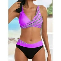 Kupaćim kostimima za žene PI plus veličine Ljeto Ženska kupaći kostimi za punjenje plaža Bikini Sijamska ljubičasta