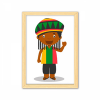 Crni jamajci crtani ukrasni drveni slikarski ukras za uređenje okvira slike A4