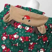 Hanas roditelj-dijete odijelo božićne s kapuljačom pajamas elk loungewing odijelo, porodični Xmas podudaranje setova topla porodica zelena m