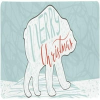 Smiješan polarni medvjed sa sretnom Božićem na snježnoj pozadini Extra Produžena velika igračka pad