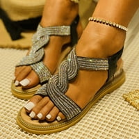 Ženske sandale elastične remen Diamond Wedge Heel Bohemian Beach Gladijator Ležerne cipele