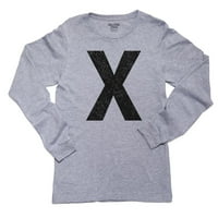 Monogram - - pismo u sivoj majici s dugim rukavima od crne dječaka