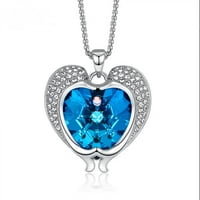Romantična valentinova novogodišnja dragulj ogrlicu, kristalni privjesak ogrlica nakit za žene Birthstone