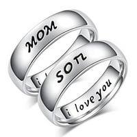 Titanium Steel Mama sine volim te isklesano pismo prstena za prstenje majke nakit