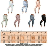 Capreze Womens pidžamas set tine boje za spavanje PJS Crew vrat za spavanje + džepovi za crtanje hlače