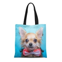 Platno tota torba prekrasna chihuahua pse za pse kravata portret u plavoj trajskoj vrećici za prehranu
