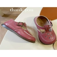 Woolbling dječji stanovi šuplji kožni cipela za cipele haljina cipele za cipele Marija Jane casual t-remen lagana ružičasta 13c