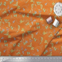 Soimoi narančasta pamučna ducka tkanina umjetnička listova dekor tkanina tiskano dvorište široko