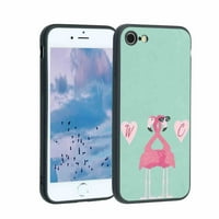 Flamingos-in-Love-Dvo inicijalna futrola za iPhone za žene Muška Pokloni, Mekani silikonski stil otporan