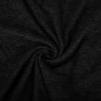 Symoidni ženski blusi - spajanje V-izrez kontrastne boje Raglan rukavi pletene košulje od dna dugih rukava crna m