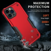 iPhone Pro Case, Tech Circle Heavy Duty Teška čvrsta zaštita od pada lagana udarna zaštitna zaštitna poklopac za Apple iPhone Pro, crvena